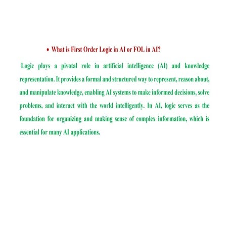 What is First Order Logic in AI or FOL in AI.docx