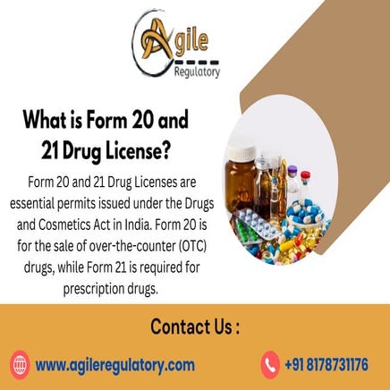 What is Form 20 and 21 Drug License Certificate