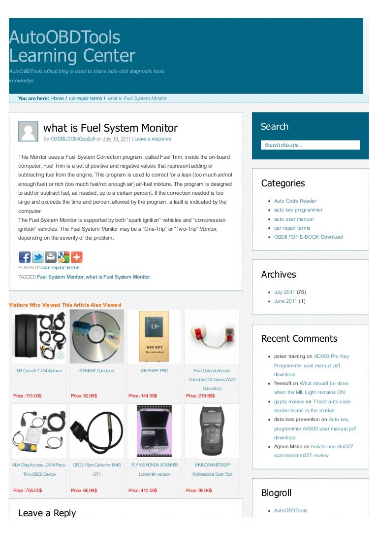 What is fuel system monitor
