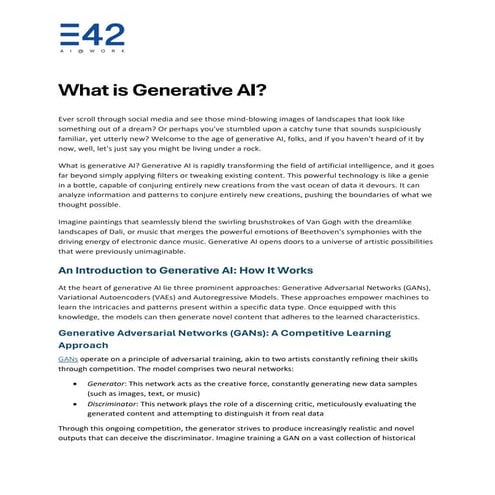 What is Generative AI and How does it works? | PDF