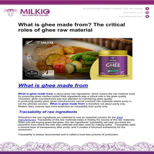 Ghee ingredients | PDF