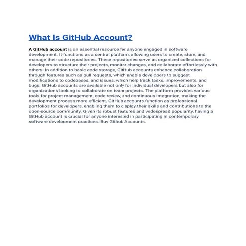 What Is GitHub Account from us in 2025yr