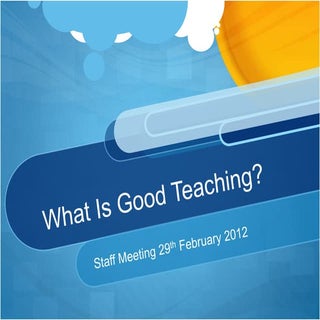 What is good teaching?