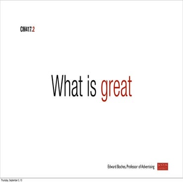 What is great (message based advertising)