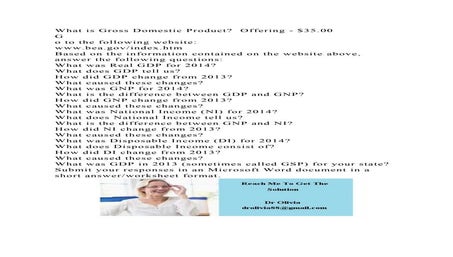 Assignment 2 What is Gross Domestic ProductGo to the following.docx