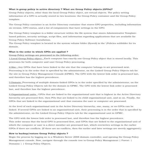 Window 2003 server group policy AD