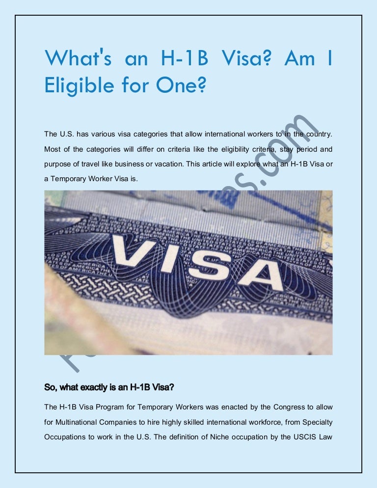 What Is H1 B Visa