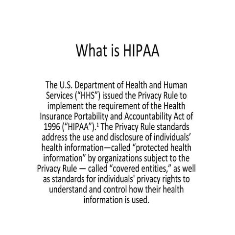 What is hipaa | PPT