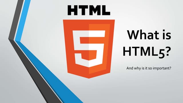 What is HTML 5? | PPTX