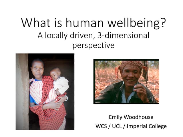 Equity workshop: What is human wellbeing?