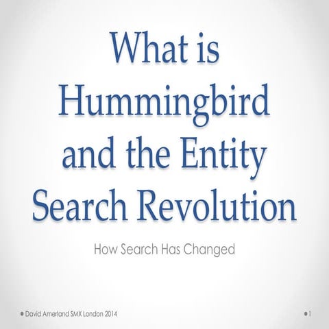 What is hummingbird and the entity search revolution