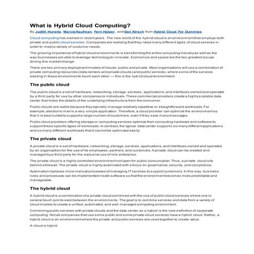 What is hybrid cloud computing