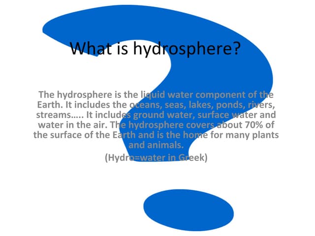 Hydrosphere | PPTX