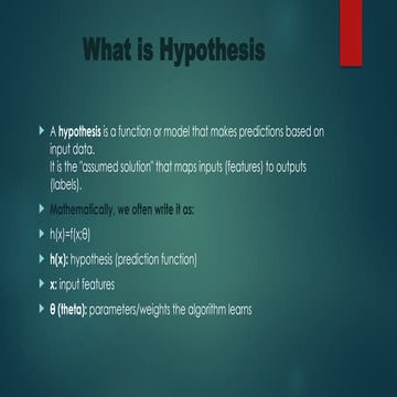 What is Hypothesis (Email Spam Filter and )