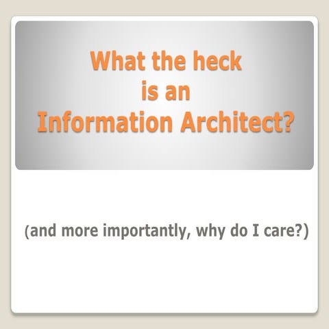 What is an Information Architect?