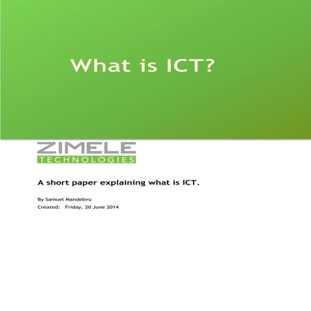 What is ICT?