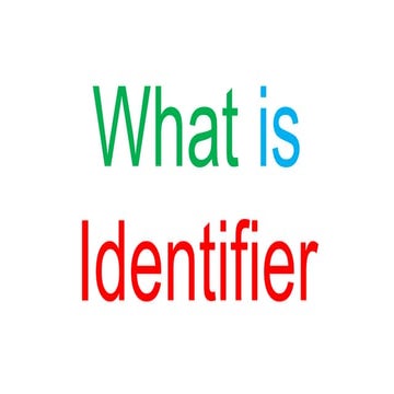 What is identifier c programming | PPT