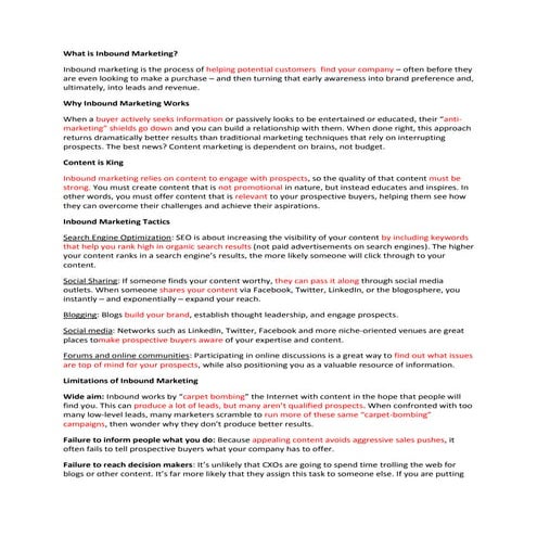 What is inbound marketing