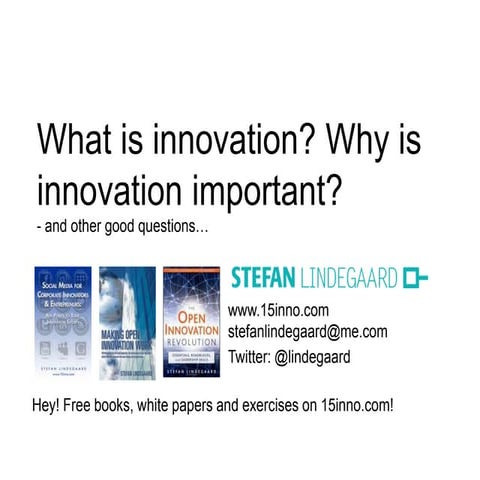 What is Innovation? Why is Innovation Important? and Other Good Questions