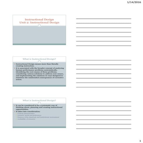 What is instructional design