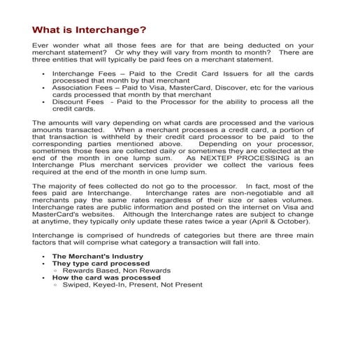 What is interchange?