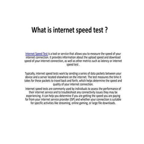 What is Download Speed Test ? | PPT | Free Download