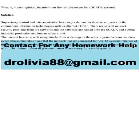 What is, in your opinion, the minimum firewall placement for a SCADA.pdf