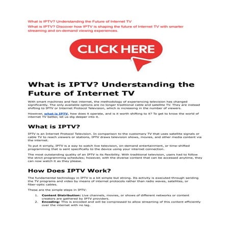What is IPTV? Understanding the Future of Internet TV