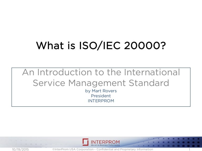 What Is Iso Iec 20000