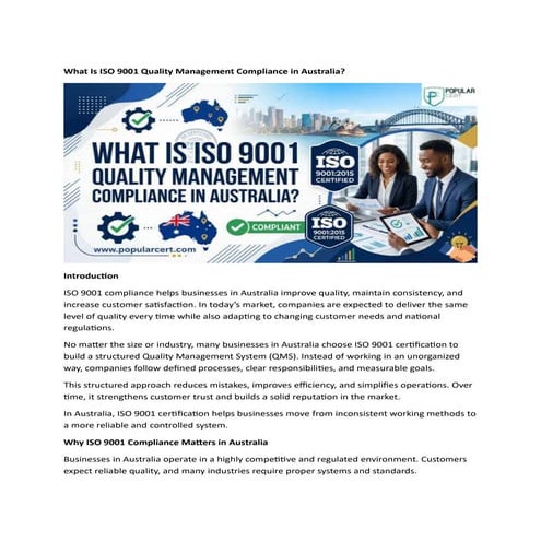 Comprehensive Guide to ISO 9001 Quality Management Compliance in ...