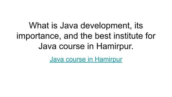 Java Tutorial | What is Java? | PPT