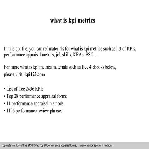 What is kpi metrics