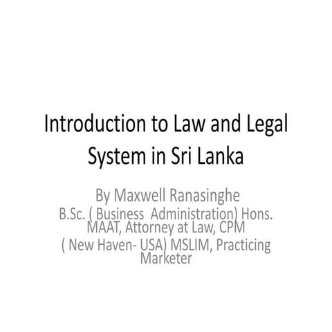 What is law and introduction to law in Sri Lanka