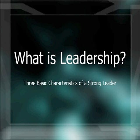 What is leadership?
