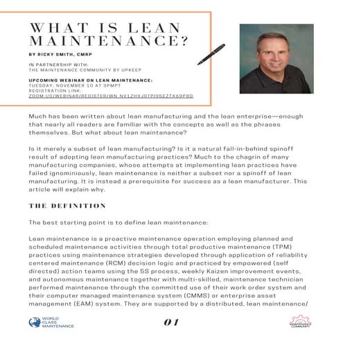 What is Lean Maintenance
