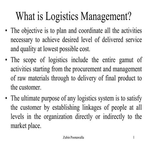 What is Logistics Management
