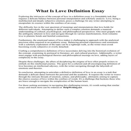 What Is Love Definition Essay.pdf