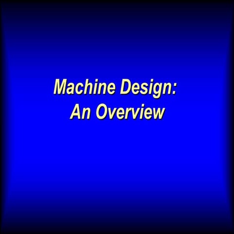 What is machine design