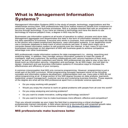 What is management information systems