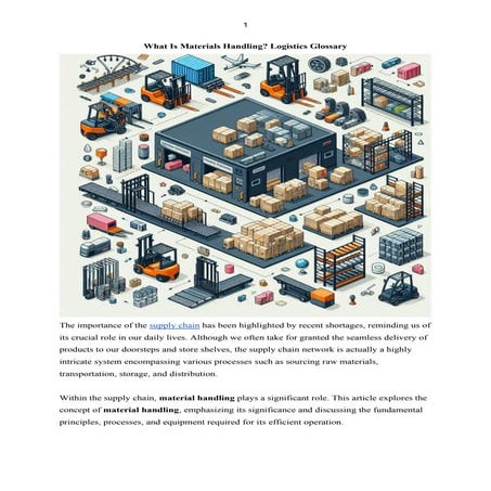 What Is Materials Handling? Logistics Glossary