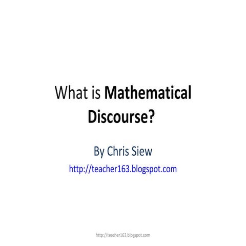 What is mathematical discourse