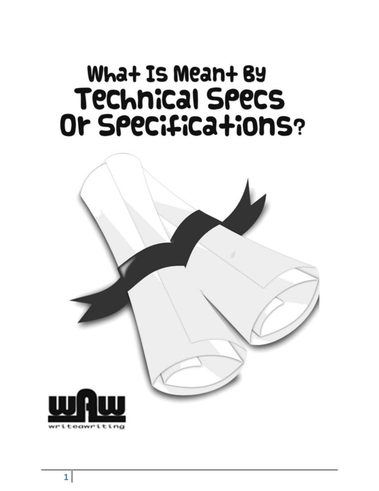What Is Meant By Technical Spec Of Specification
