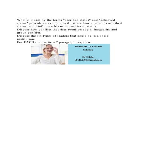 What is meant by the terms ascribed status and achieved status.docx