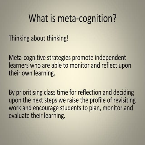 What is meta cognition