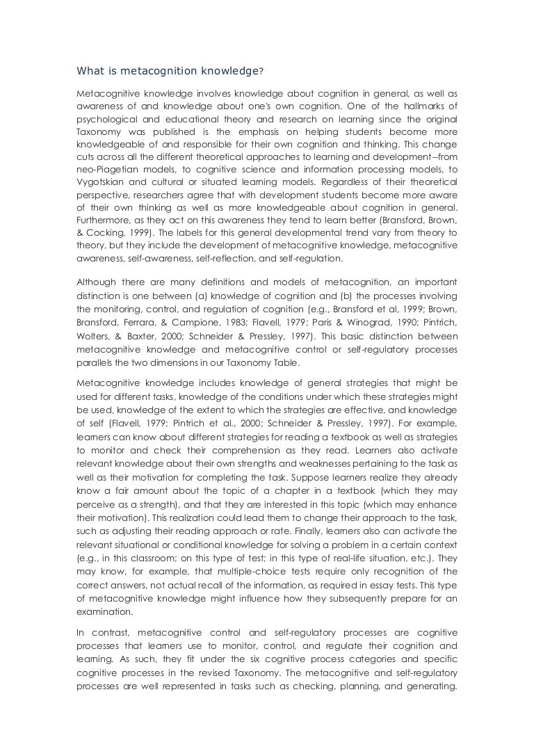 Metacognitive reflection image