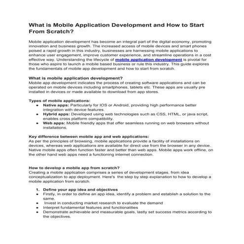 What is Mobile Application Development and How to Start From Scratch