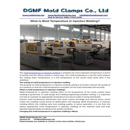 What is mold temperature in injection molding?