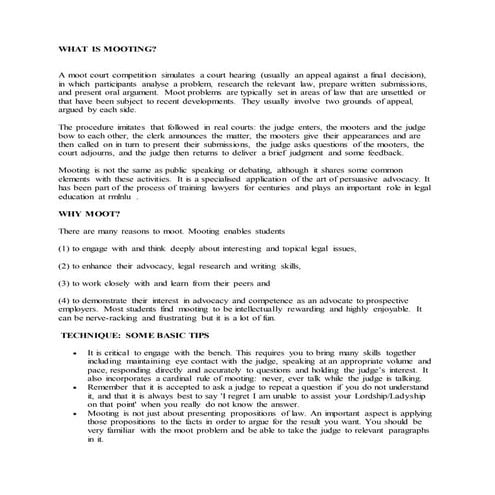 What is mooting | PDF