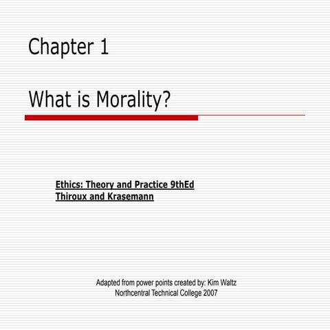 What Is Morality