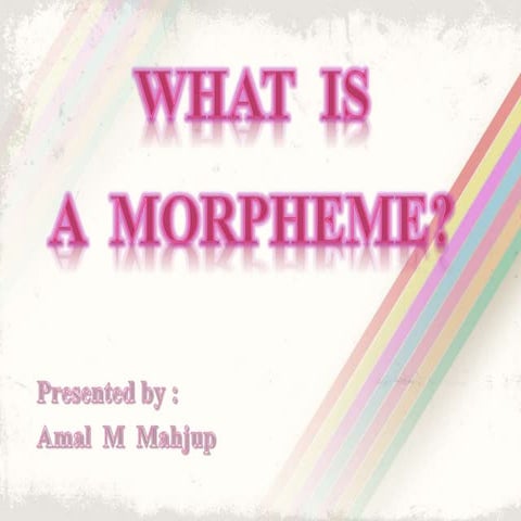 What is morpheme  amal mahjup ‫‬